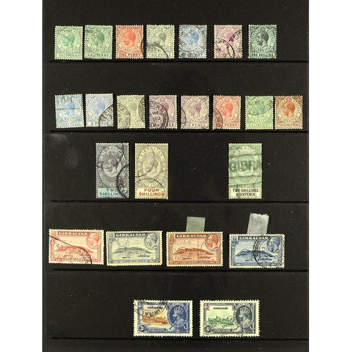 603 - GIBRALTAR 1886 - 1935 USED COLLECTION of around 60 stamps on protective pages, cat £1200+. Lot 603 [... 