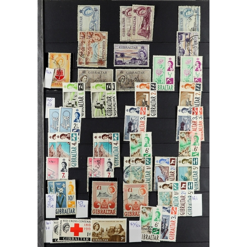 611 - GIBRALTAR STOCK BOOK with 1866 to 1980's mint & used stamps incl duplication, cat £2000++ (900+ stam... 