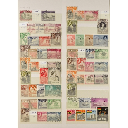 617 - GOLD COAST 1876 - 1963 USED COLLECTION of approx 350 stamps on protective pages, many sets & higher ... 