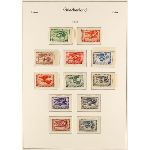 623 - GREECE 1923 - 1944 MINT / NEVER HINGED MINT COLLECTION of 200+ stamps on hingeless album pages, note... 