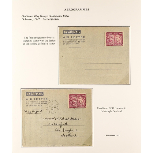 636 - GRENADA AEROGRAMMES 1949 - 1967 collection of 24 items, incl. 1949 6d (H&G 1) used & unused, 1952 12... 