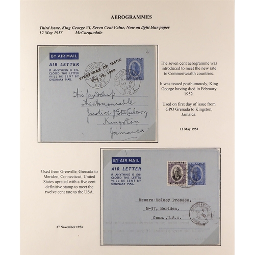 636 - GRENADA AEROGRAMMES 1949 - 1967 collection of 24 items, incl. 1949 6d (H&G 1) used & unused, 1952 12... 