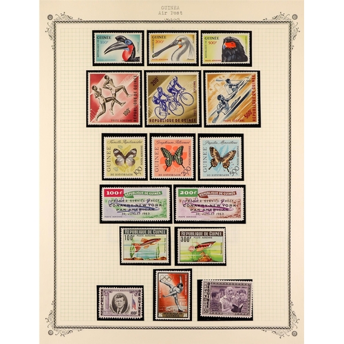 637 - GUINEA 1959 - 1983 AIR POSTS collection of 160+ never hinged mint stamps & 20 miniature sheets. Lot ... 