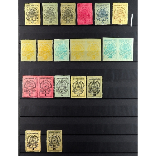 639 - HONDURAS REVENUE STAMPS COLLECTION of over 40 mint revenue stamps spanning 1877 - 1905, on protectiv... 