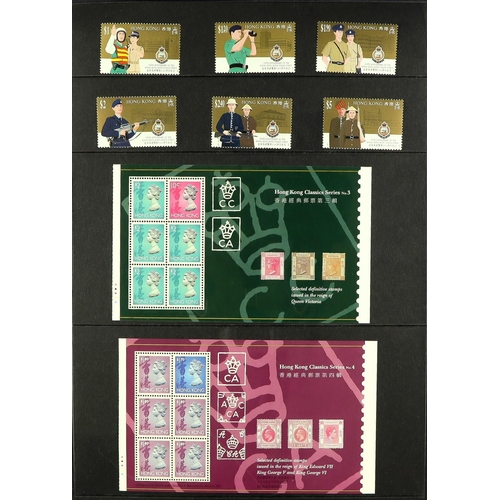 647 - HONG KONG 1970's - 2010's NEVER HINGED MINT large holding of sets, miniature sheets & booklets on pa... 