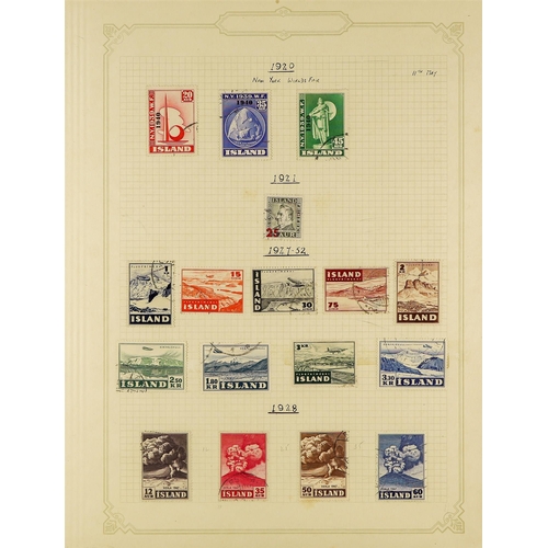 654 - ICELAND 1901 - 1976 COLLECTION of over 700 used stamps on album pages, chiefly complete sets. Cat £3... 