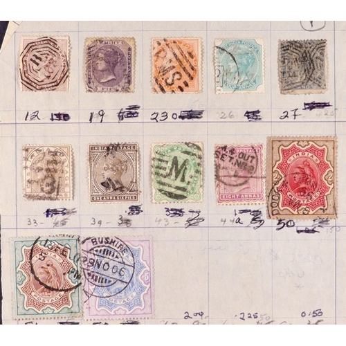 662 - INDIA 1860-1861 MOSTLY USED COLLECTION on pages, includes 1865 to 8a, 1895 set, Officials, Indian St... 