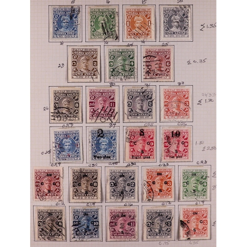 662 - INDIA 1860-1861 MOSTLY USED COLLECTION on pages, includes 1865 to 8a, 1895 set, Officials, Indian St... 