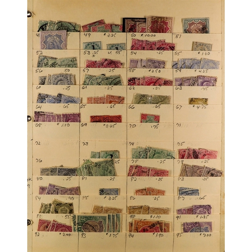 663 - INDIA 1865 - 2005 IN BINDER chiefly used stamps tucked onto old manilla stock pages, in 3-ring binde... 