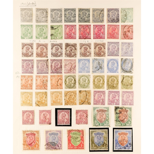 667 - INDIA 1902 - 1943 OLD COLLECTION of 230+ mint & used stamps on 6 album pages. Lot 667 [c]