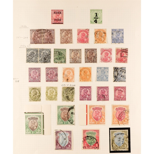 667 - INDIA 1902 - 1943 OLD COLLECTION of 230+ mint & used stamps on 6 album pages. Lot 667 [c]