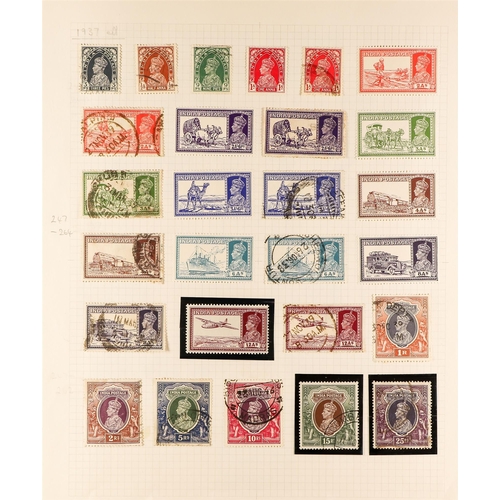 667 - INDIA 1902 - 1943 OLD COLLECTION of 230+ mint & used stamps on 6 album pages. Lot 667 [c]