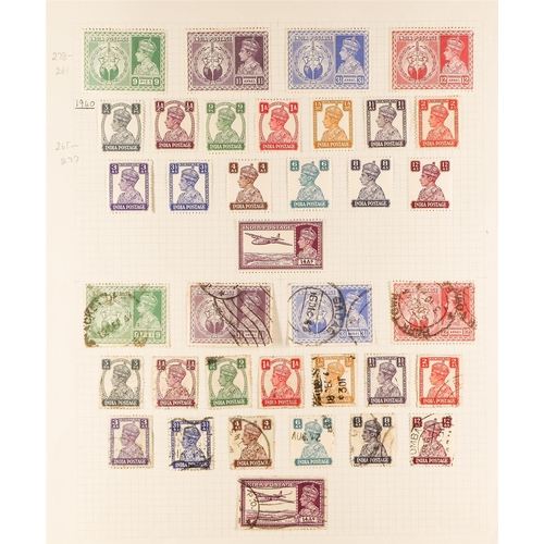 667 - INDIA 1902 - 1943 OLD COLLECTION of 230+ mint & used stamps on 6 album pages. Lot 667 [c]