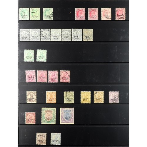 686 - INDIAN CONVENTION STATES PATIALA 1884 - 1946 mint and used on protective pages (approx 750 stamps) L... 