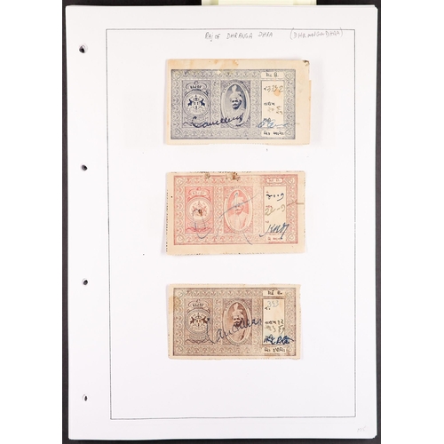 694 - INDIAN FEUDATORY STATES REVENUE STAMPS Late 19th Century to 1940's collection on pages, arranged by ... 