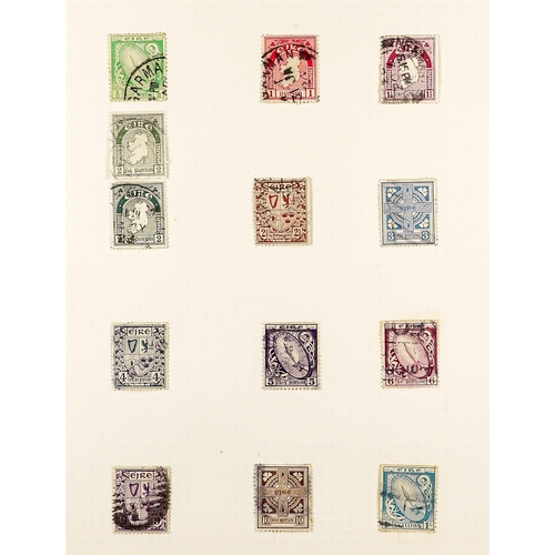 707 - IRELAND 1922 - 1944 COLLECTION of 130+ used stamps on album pages, many sets, note 1922 Dollard set ... 