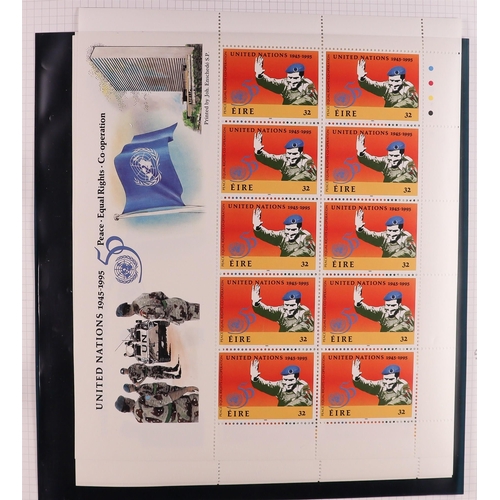 713 - IRELAND 1988-2002 SHEETLETS NEVER HINGED MINT COLLECTION in album, stc 1,150 Euro. (85+ sheetlets) L... 