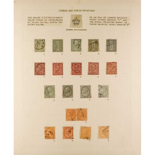 725 - ITALY 1863-65 LONDON & TURIN PRINTINGS collection of used stamps, includes all values for both print... 