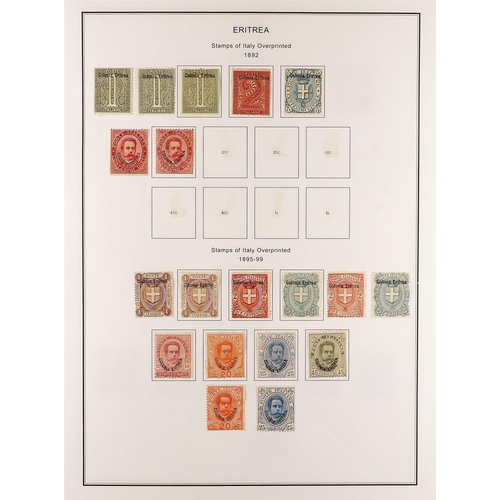 730 - ITALIAN COLONIES ERITREA 1892 - 1941 mint collection of 160+ stamps on album pages includes many com... 