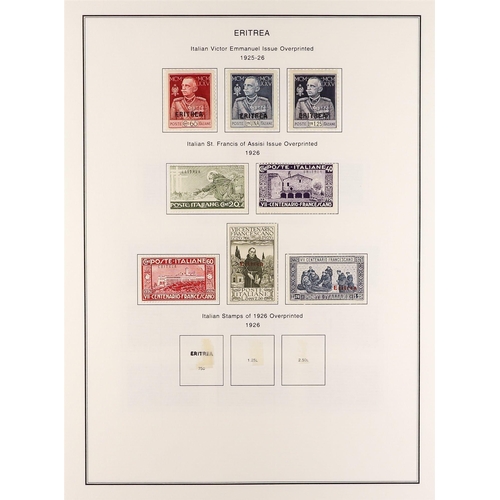 730 - ITALIAN COLONIES ERITREA 1892 - 1941 mint collection of 160+ stamps on album pages includes many com... 