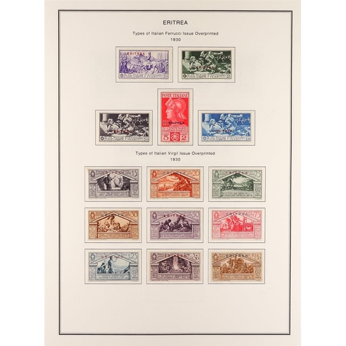 730 - ITALIAN COLONIES ERITREA 1892 - 1941 mint collection of 160+ stamps on album pages includes many com... 