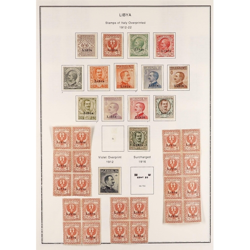 731 - ITALIAN COLONIES LIBYA 1912 - 1941 collection of 160+ mint stamps on album pages. Sassone €3150+. Lo... 