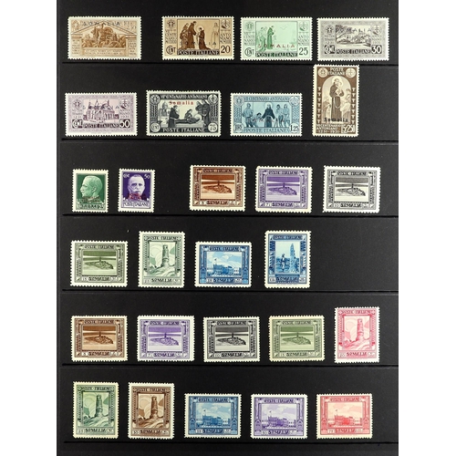 733 - ITALIAN COLONIES SOMALIA 1903 - 1937 collection of 100+ stamps on protective pages, chiefly complete... 