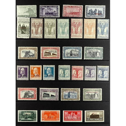 733 - ITALIAN COLONIES SOMALIA 1903 - 1937 collection of 100+ stamps on protective pages, chiefly complete... 