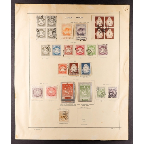 740 - JAPAN 1872 - 1941 OLD COLLECTION of around 330 mint & used stamps on leaves, note 1875 12s & 45s Bir... 