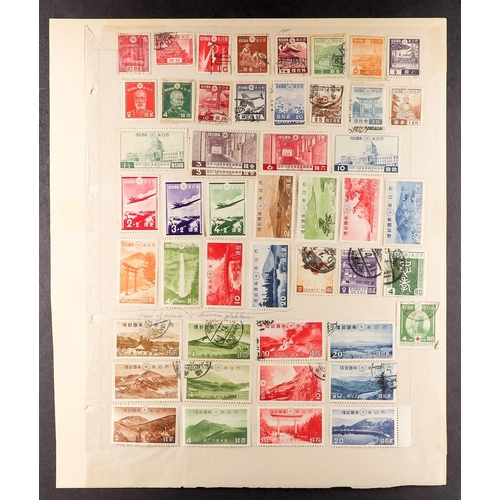 740 - JAPAN 1872 - 1941 OLD COLLECTION of around 330 mint & used stamps on leaves, note 1875 12s & 45s Bir... 