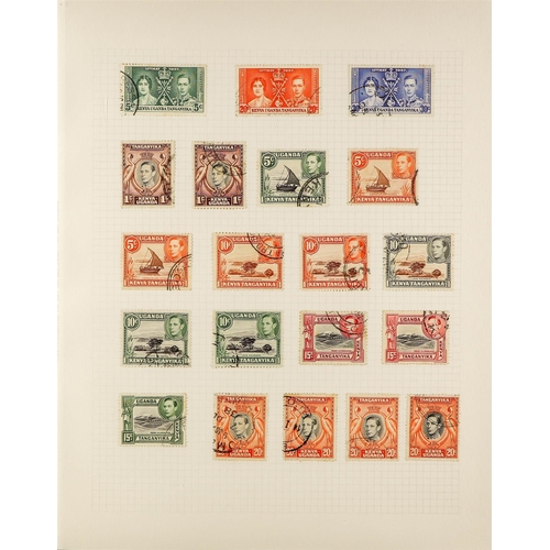 751 - K.U.T. 1937 - 1952 COLLECTION of used stamps includes the 1938-52 pictorial definitive set with most... 