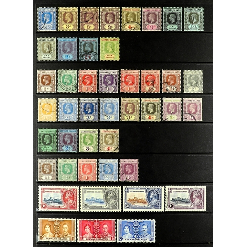 770 - LEEWARD IS. 1890 - 1954 USED COLLECTION of around 150 stamps on protective pages, comprehensive incl... 