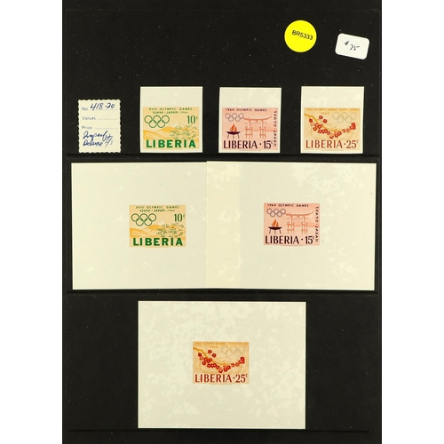 774 - LIBERIA 1952 - 1980 IMPERFORATE sets and miniature sheets collection, priced to sell $4,000+ (61 sta... 