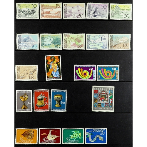 776 - LIECHTENSTEIN 1938 - 1993 COLLECTION of 650+ never hinged mint stamps & 15 miniature sheets on prote... 