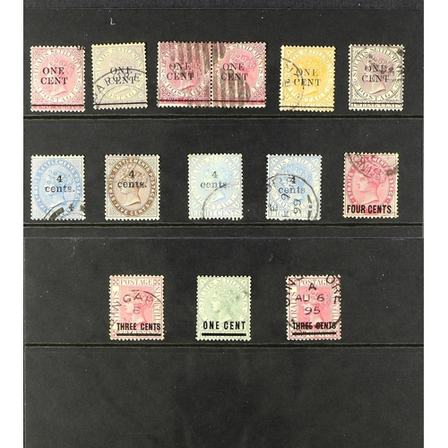 781 - MALAYA-STRAITS SETT. 1854 - 1937 COLLECTION of 220+ used stamps on album pages & stockcards, note In... 