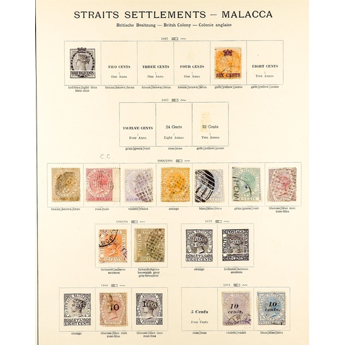 784 - MALAYA-STRAITS SETT. 1867 - 1941 USED COLLECTION on album pages, note 1867 6c on 2a, 1867-72 (wmk CC... 