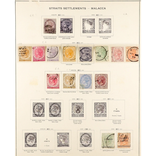 784 - MALAYA-STRAITS SETT. 1867 - 1941 USED COLLECTION on album pages, note 1867 6c on 2a, 1867-72 (wmk CC... 