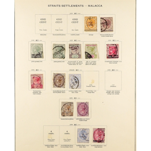 784 - MALAYA-STRAITS SETT. 1867 - 1941 USED COLLECTION on album pages, note 1867 6c on 2a, 1867-72 (wmk CC... 