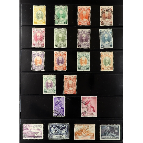 798 - MALAYA STATES KELANTAN 1937 - 1968 collection of 70+ used stamps on protective pages, 1937 Sultan se... 