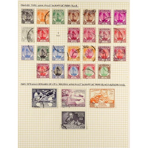 809 - MALAYA STATES SELANGOR COLLECTION of over 100 very fine used stamps (1895-99 $1, $5, $10 & $25 with ... 