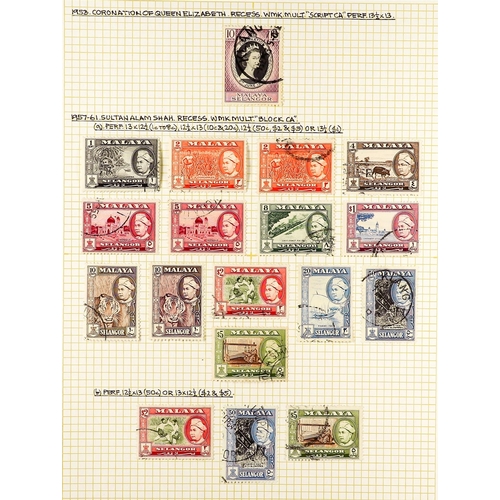 809 - MALAYA STATES SELANGOR COLLECTION of over 100 very fine used stamps (1895-99 $1, $5, $10 & $25 with ... 