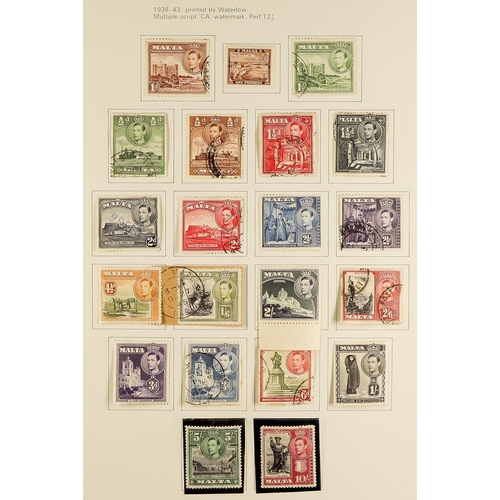 820 - MALTA 1882-1988 COMPREHENSIVE COLLECTION in two albums, mint & used, includes 1926 opts set mint, 19... 