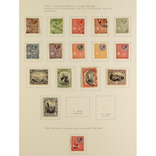 820 - MALTA 1882-1988 COMPREHENSIVE COLLECTION in two albums, mint & used, includes 1926 opts set mint, 19... 