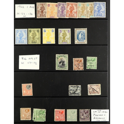 821 - MALTA 1885-2000's MOSTLY USED COLLECTION on stock pages, includes 1886 5s used, 1899-1901 set used, ... 