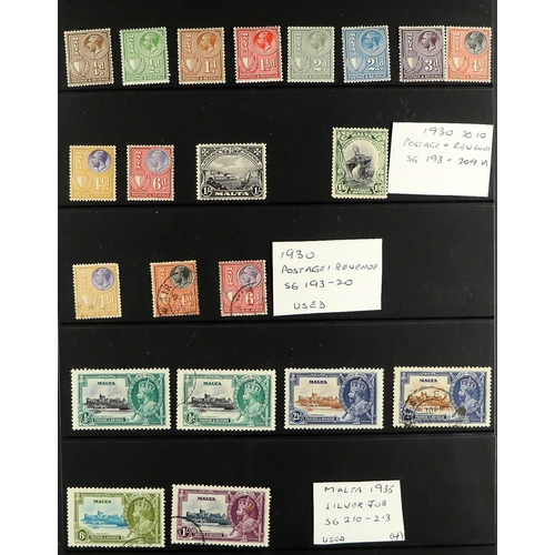 821 - MALTA 1885-2000's MOSTLY USED COLLECTION on stock pages, includes 1886 5s used, 1899-1901 set used, ... 