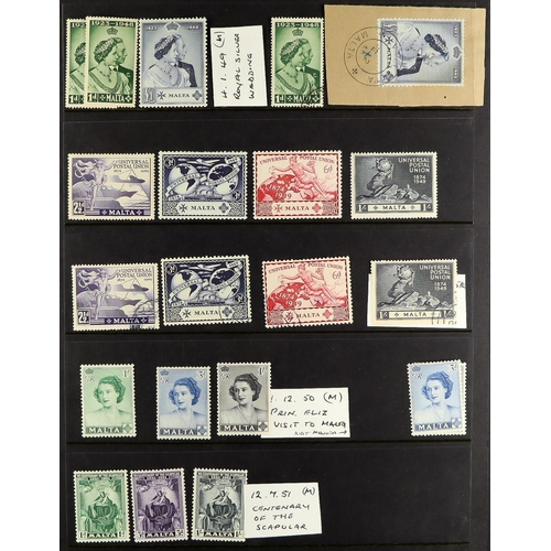 821 - MALTA 1885-2000's MOSTLY USED COLLECTION on stock pages, includes 1886 5s used, 1899-1901 set used, ... 