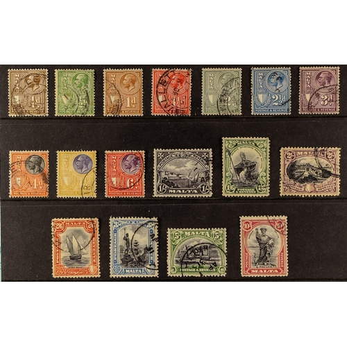 824 - MALTA 1930 'Postage & Revenue' set, SG 193/209, fine used. Cat £425 (17 stamps) Lot 824 [b]