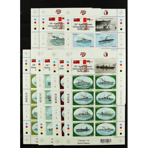 826 - MALTA 1953 - 2013 NEVER HINGED MINT collection in 2 albums, appears complete for sets, miniature she... 