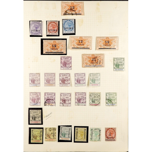 827 - MAURITIUS 1858 – 1910 BALANCE OF A SPECIALISED COLLECTION of around 300 mint and used items on 17 al... 