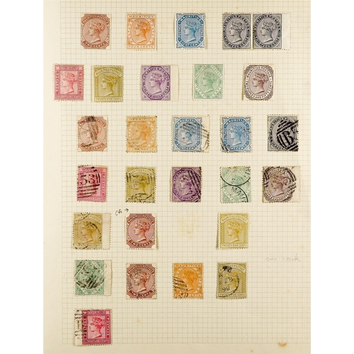 827 - MAURITIUS 1858 – 1910 BALANCE OF A SPECIALISED COLLECTION of around 300 mint and used items on 17 al... 